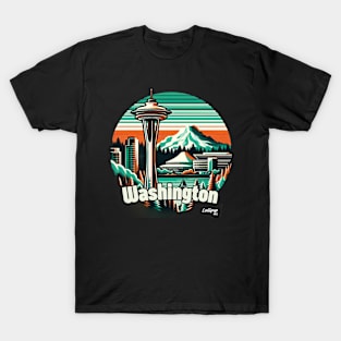 Evergreen Innovation: Washington's Retro Fusion - American Vintage style USA State T-Shirt